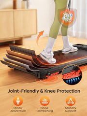 Walking Pad Treadmill with 9% Incline & Dual LED Display, 4 in 1 Foldable Treadmill with Handle bar for Home/Office, 3.5HP Portable Under Desk Treadmills with Magnetic Remote & APP Control