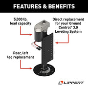 Ground Control 3.0 Automatic 5th Wheel RV Leveling System Rear Hall Effect Jack for Left Leg Replacement with 5,000-lb. Load Capacity - 305339