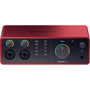 Focusrite Scarlett 4i4 USB-C Audio/MIDI Interface (4th Gen) Bundle with Polsen HPC-A30 Studio Monitor Headphones, Pop Filter and 2x XLR- XLR Cable