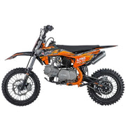 Lynx 125cc Dirt Bike, 4-Speed Semi-Automatic Pit Bike with Zongshen 4-Stroke Engine, Kick Start, 14"/12" Wheels(Orange)