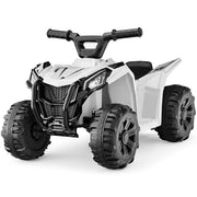 6V Kids Ride On Toy, 4-Wheeler Quad ATV Play Car w/ 1.8MPH Max Speed, Treaded Tires, Rubber Handles, Push-Button Accelerator - White
