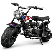 Mini Bike 99cc Gas Powered 4-Stroke Engine, 3.5HP Off-Road Trail Motorcycle, Mini Dirt Bike with Headlight, Pull Start for Outdoor Riding (Black)
