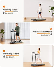 Walking Pad Treadmill with Handle Bar & Vibration Plate