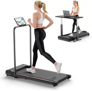 Walking Pad Treadmill for Home - Foldable Treadmills with Handle Bar Mini Portable Walk Pads Under Desk Small Spaces Compact Folding Electric Treadmills Office Walking and Running Machine Terluxra