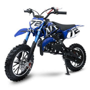 Kids Dirt Bike 50cc Gas Powered, Trail Pit Bike 24 MPH, Pull Start, Blue