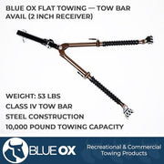 BX7420 Avail Tow Bar 2" Receiver | Tows Up to 10,000 lbs | Self-Aligning Tow Bar Steel Construction | Easy Fold and Store in RV | Safety Cables Included | Cinnamon Coffee Metallic Color