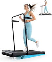 6% Incline Walking Pad with Handle bar, Smart AI App Control for Home