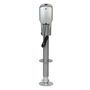 82022 Super Brute Electric Trailer Tongue Jack, 5000 lb Capacity, 18 Inch Travel, with Remote and 3 LED Lights, Bright Silver