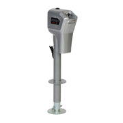 82022 Super Brute Electric Trailer Tongue Jack, 5000 lb Capacity, 18 Inch Travel, with Remote and 3 LED Lights, Bright Silver