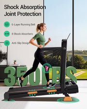 15% Incline Walking Pad with Handle Bar, Treadmills for Home Small