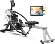 8-Level Foldable Magnetic Rowing Machine, LCD Monitor, Standard Seat, Black, 265 lb Capacity