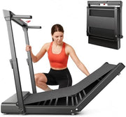 Foldable Walking Pad Treadmill with Height-Adjustable Handlebar