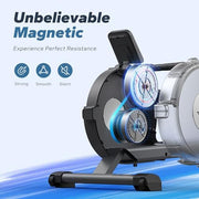 16-Level Magnetic Rowing Machine with Extended Slide Rail, App-Ready Monitor, Standard Seat, Gray, 300 lb Capacity
