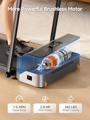 Foldable Walking Pad Treadmill with Handle Bar Under Desk