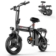 Electric Bike for Adults Teens, 800W/1200W Peak Folding E Bike | 22/25MPH & 30/45 Miles Range, 14" Commuting Ebike with 3-Speed Modes, Portable Electric Mini Bike