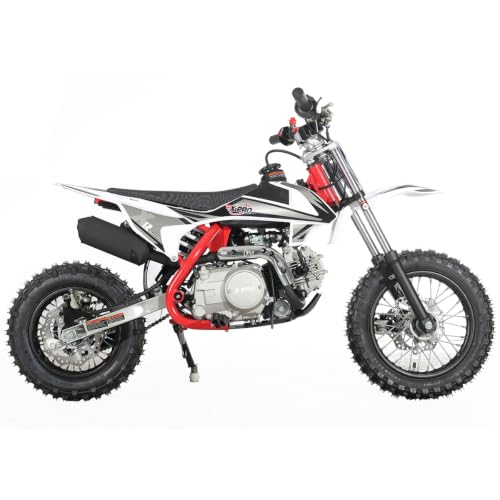 110cc Dirt Bike, Gas Powered Pit Bike with Automatic Transmission, Electric Start, 12"/10" Tires, Off-Road Dirt Bike for Youth(Black)