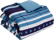 7 Piece Comforter Set Bag Solid Color All Season Soft Down Alternative Blanket & Luxurious Microfiber Bed Sheets, Marino, Queen (Pack of 4, 28 Count Total)
