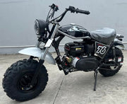 Mini Bike Hurricane 200Pro, ALL NEW ELECTRIC START&LED HEAD LIGHT, WITH FRONT AND REAR BRAKES, 196cc (Black)