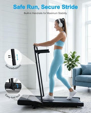 6% Incline Walking Pad with Handle bar, Smart AI App Control for Home