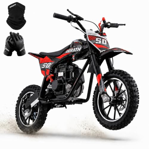 Gas Dirt Bike for Kids,mini Bike Gas Powered (RED)
