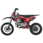 Lynx 125cc Dirt Bike, 4-Speed Semi-Automatic Pit Bike with Zongshen 4-Stroke Engine, Kick Start, 14"/12" Wheels(Red)