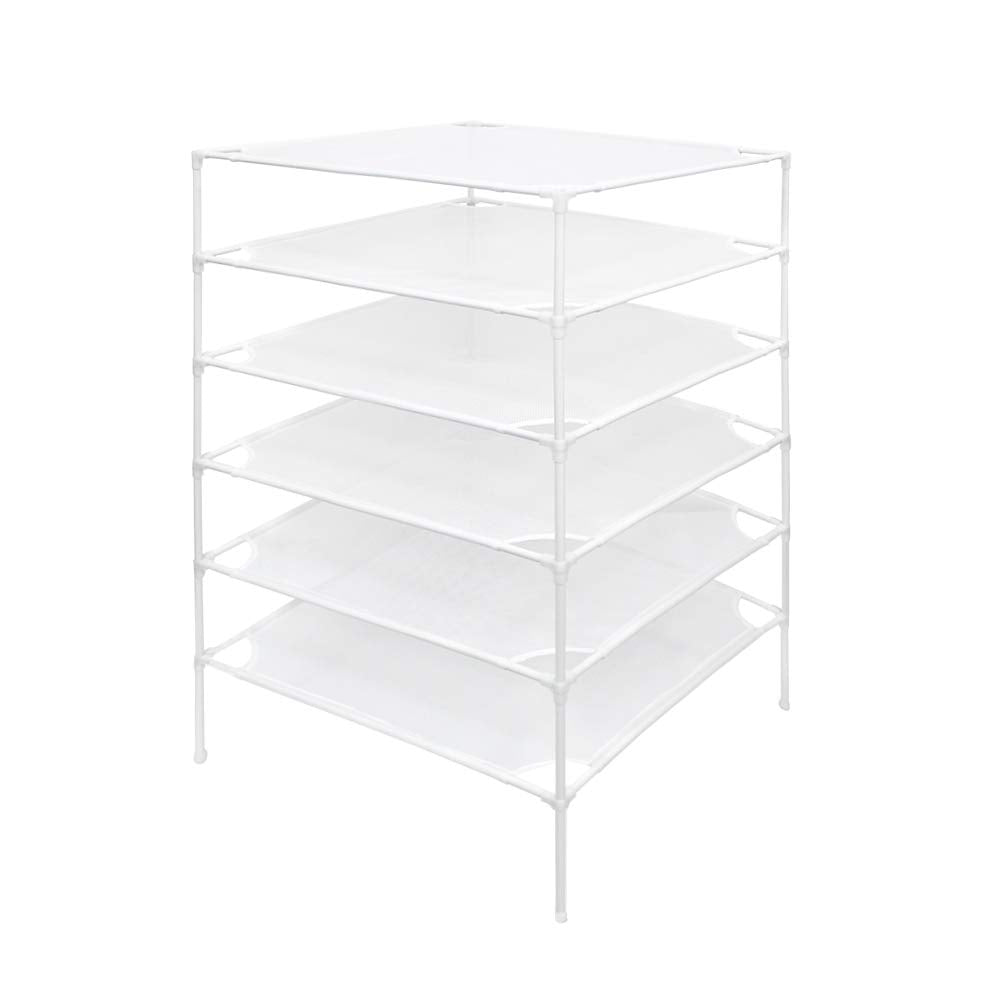Sweater Drying Rack 6-Layer Stackable Mesh Cloth Dry Dyier,White