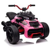 24V Kids ATV 3 Wheeler Ride on Motorcycle for Kids, Rose Pink