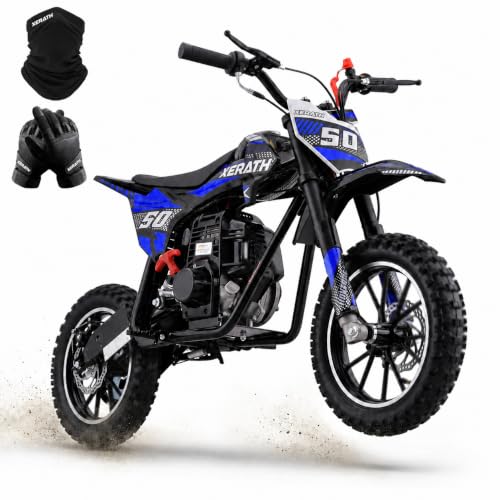 Gas Dirt Bike for Kids,mini Bike Gas Powered (Blue)