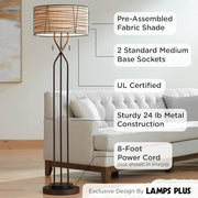 Marlowe 60 1/2" Tall Bronze Woven Metal Floor Lamp