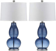 Lighting Collection Mercurio Double Gourd Blue and White Table Lamp, Set of 2