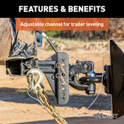 16000 lb 2-1/2 in Shank Adjustable Pintle and Ball Combo