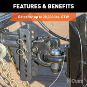 16000 lb 2-1/2 in Shank Adjustable Pintle and Ball Combo