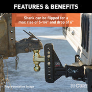 16000 lb 2-1/2 in Shank Adjustable Pintle and Ball Combo
