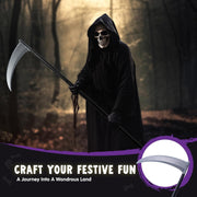 Joyfy 52 inch Halloween Grim Reaper Scythe Accessories, Grim Reaper's Weapon for Halloween Party Dress Up