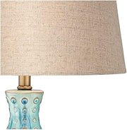 26 1/2" Tall Table Lamps Set of 2 Modern Ceramic Teal Mid Century