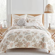 Selesta Blush Quilt Set - King Quilt and Two King Shams - Floral - Blush Taupe Grey - Quilt (106x92in.) and Shams (20x36in.) - Reversible - Cotton