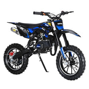 Kids Dirt Bike 49CC 2-Stroke Gas Powered Mini Motorcycle | 10" Tires, Front & Rear Disc Brakes | Reaches 25 MPH, Supports 330LBS | for Teens & Adults Blue B1