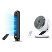 Tower Fan for Bedroom, 24ft/s Velocity Quiet Floor Fan, 90° Oscillating Fans for Indoors & Oscillating Fan for Bedroom, 13 Inch Quiet Table Fans for Home Whole Room