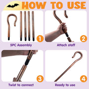 Joyfy 63 Inch Halloween Shepherd's Crooked Bo Peep Staff,Cane for Cosplay and Dress Up Photo Prop Accessory Decorations Halloween Costume