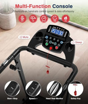 Treadmill for Seniors with Long Handrails-0–2% Incline