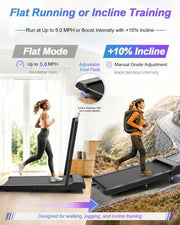 Walking Pad Treadmill 10% Incline, Foldable Handle, Under Desk Treadmill