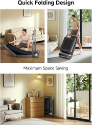 Folding Treadmill, 2 in 1 Walking Pad with Handle Bar