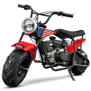 Mini Bike 99cc Gas Powered 4-Stroke Engine, 3.5HP Off-Road Trail Motorcycle Build-in Headlight, Mini Dirt Bike with Headlight, Pull Start for Outdoor Riding