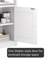 Bathroom Cabinet, Modern Bathroom Floor Storage Cabinet Organizer with 1 Door and 3 Drawers, Freestanding Cupboard for Kitchen/Living Room Use