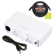 Arturia MiniFuse 1 USB-C Bundle, Audio Interface w/XLR Cable, White
