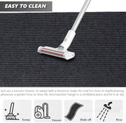 Runner Rug Carpet Runners, Indoor/Outdoor Hallway Custom Sizes Kitchen Entryway Bedroom Area Rugs with Natural Non-Slip Waterproof Rubber Backing, Garage Mat, Double Stripe, 5' x 14'