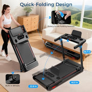 Walking Pad with 12% Auto Incline & Handle Bar, Foldable Treadmill