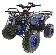 125cc ATV Quad Upgraded 125cc ATV with Reverse, Led Lights, Big Wide Tires with Matching Rims Gas 4 Wheeler for Youth and Children (Blue) (Factory Packaged)