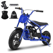 37.7CC Gas Dirt Bike, 4 Stroke Mini Bike for Kids, Blue