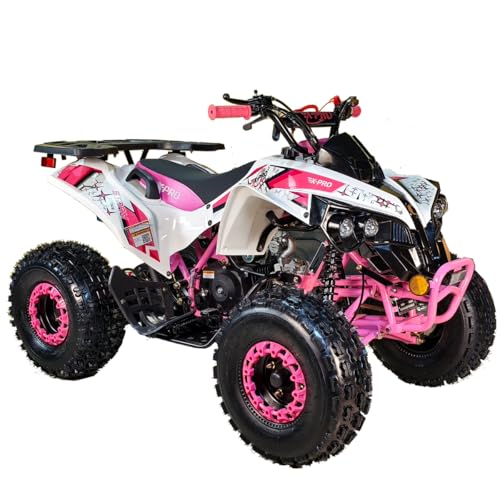 125cc ATV 4 Wheels Quad 125 ATV Quads, Big 19"/18"Tires! (Pink, Factory Package)